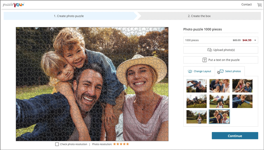 Design your own puzzle with different layouts