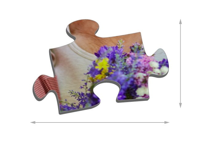500 pieces photo puzzle: Size of the puzzle pieces