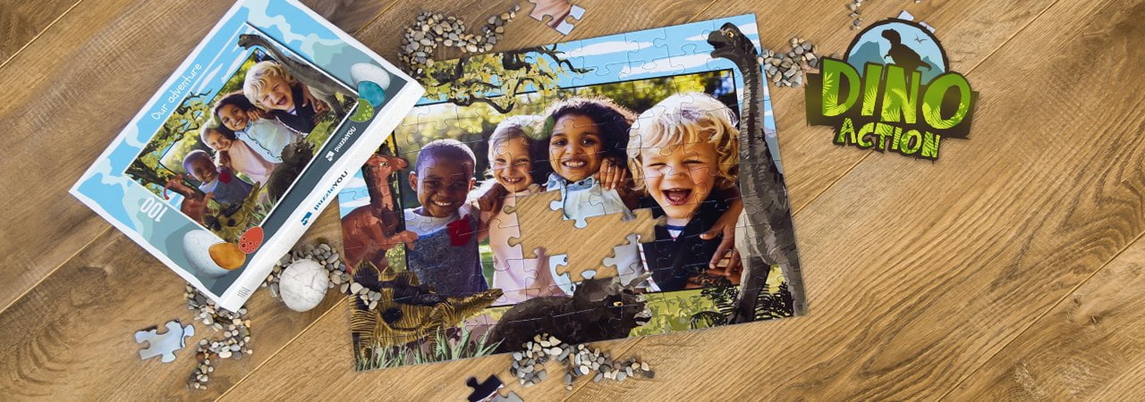 huge dinosaurs and you on a puzzle