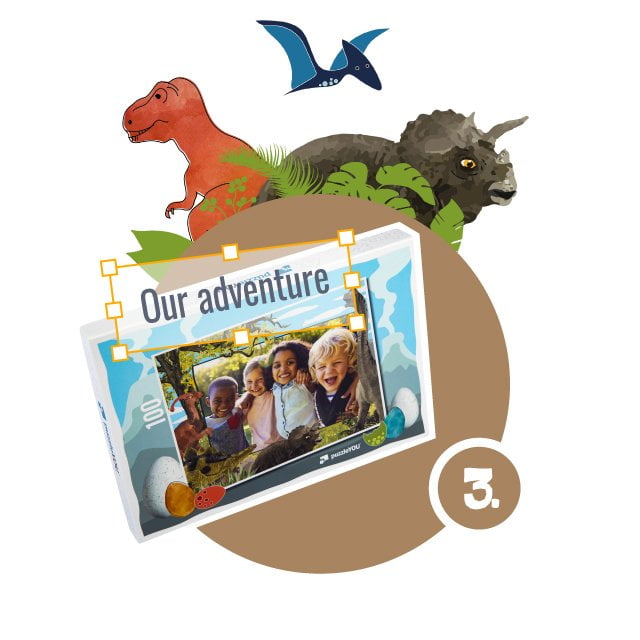 how to create a dinosaur puzzle - step 3