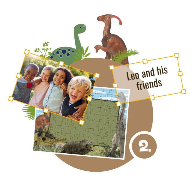 how to create a dinosaur puzzle - step 2